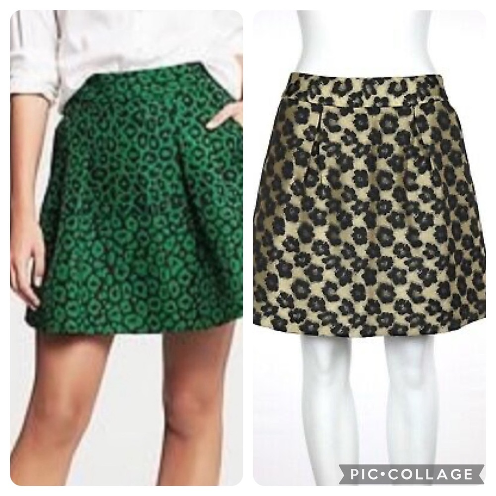 NWT Banana Republic | Animal Print Textured Mini Skirt | Sz 10